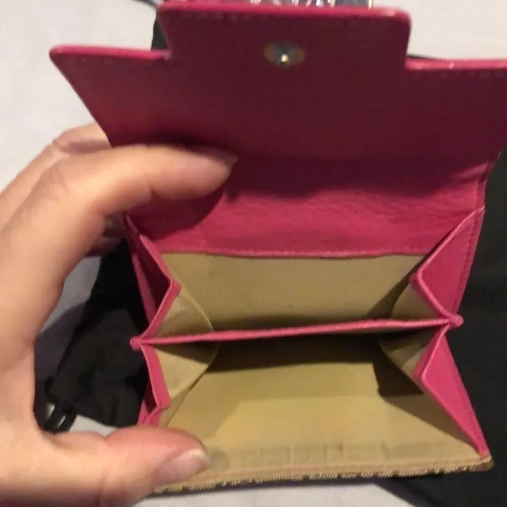 Dior Brown and Pink Compact Wallet